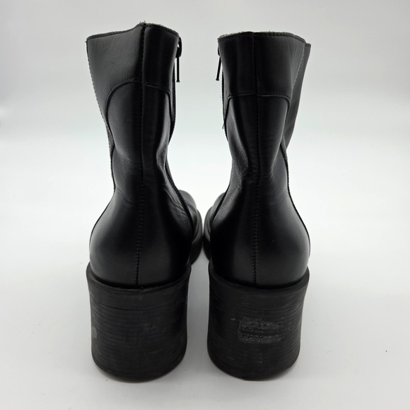 Vintage 90s Cloud 9 Nine West Black Chunky Ankle Boots Size 8.5 9 Side Zip - Picture 4 of 6